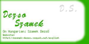 dezso szamek business card
