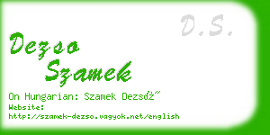 dezso szamek business card